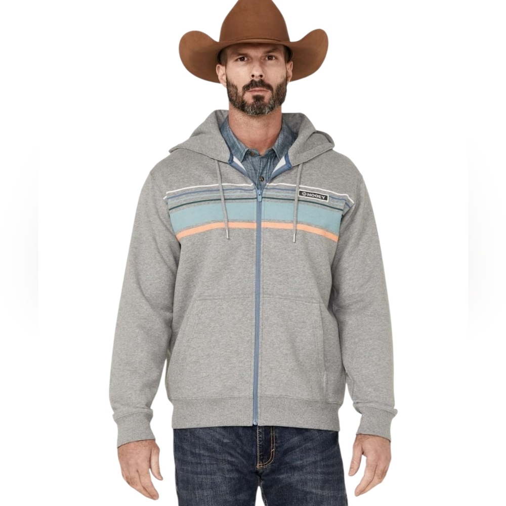 Hooey Men's Horizon Full Zip Hoody In Heather‎ Gray Medium NWT
